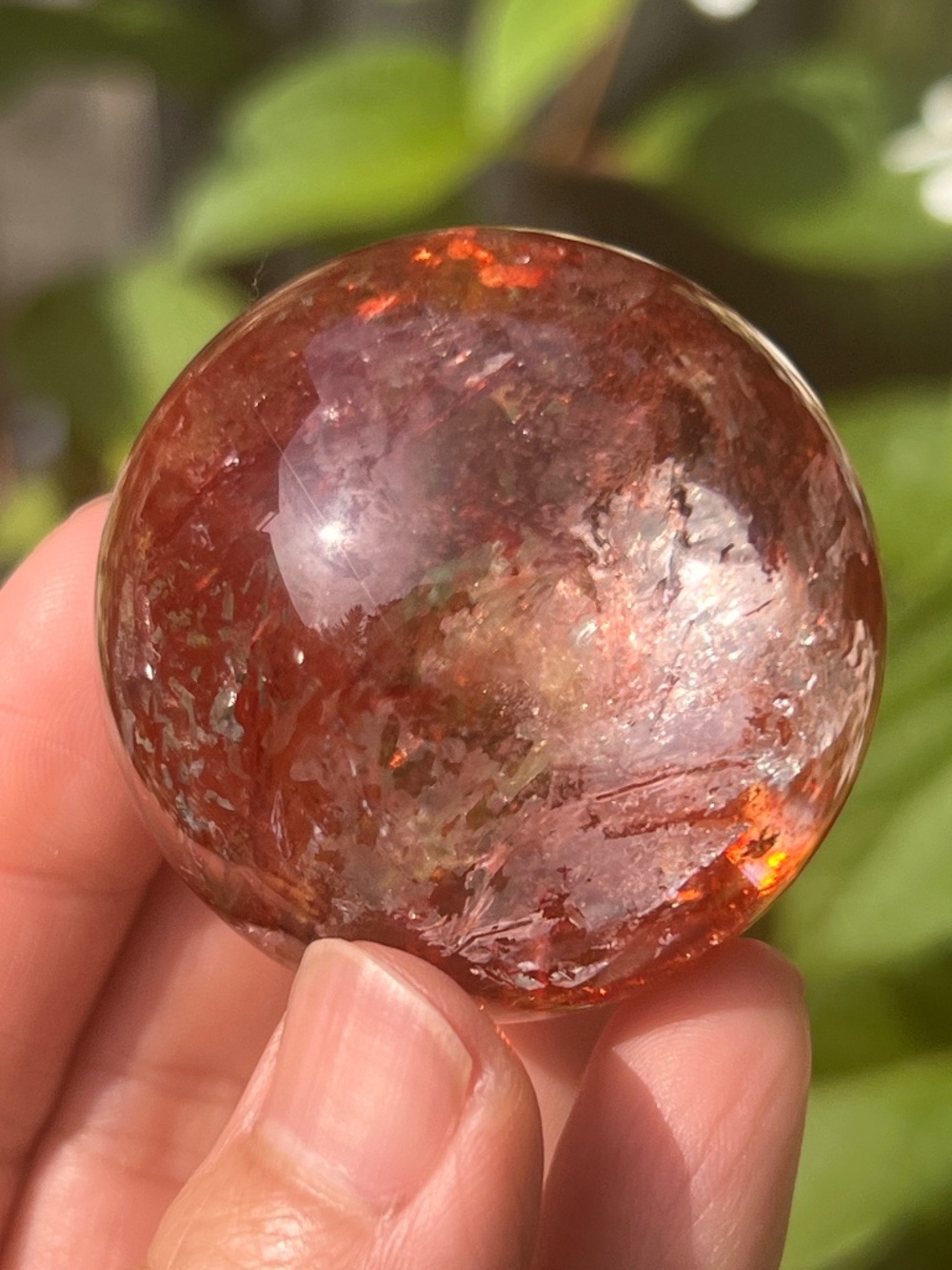 Ice (2) fire quartz sphere | crystal